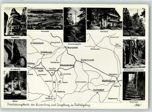 Wunsiedel Orientierungskarte der Luisenburg und Umgebung im Fichtelgebirge