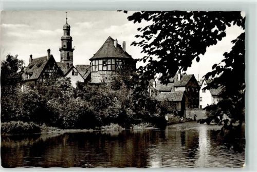 Lauf Kirche Turm Mauer Fachwerk