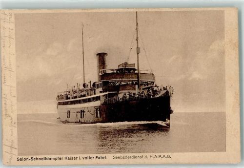 Salon Schnelldampfer Kaiser HAPAG Bahnpost Hamburg Zug 36 Seebäderschiff