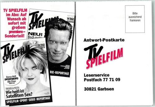 TV Spielfilm Illustrierte Fernsehzeitung - Abo Service Karte