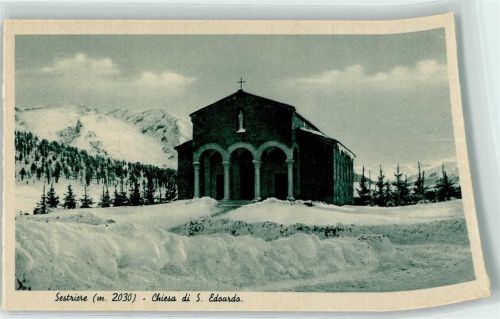 Sestriere Winter Chiesa di S. Edoardo Scan verzogen