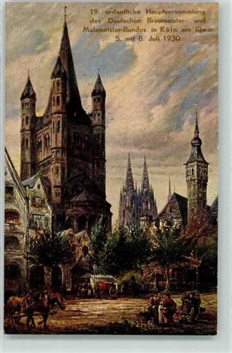 W5021 Köln Altstadt-Nord 103 Nr. 506 Gewidmet von den Firmen Mich. Weyermann Bamberg - 19. Hauptversammlung der Braumeister und Malzmeiser - sign. Paul Geissler Werbung Bier 1930 Künstlerkarte