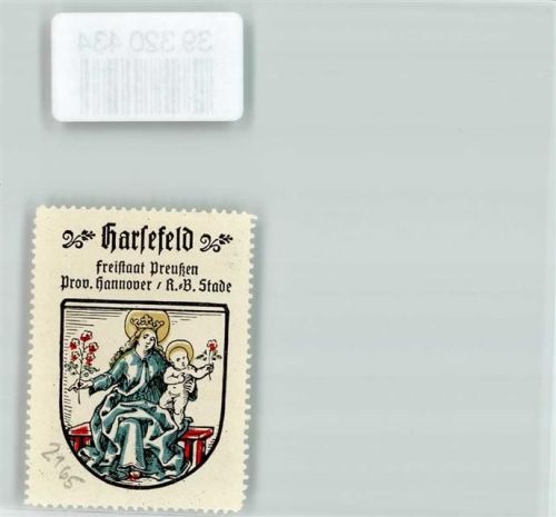 21698 W2165 Harsefeld Vignette Wappen Kaffee Hag ca. 1920-1940