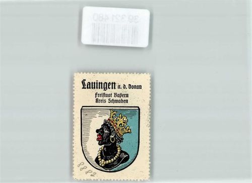 Lauingen Vignette Wappen Freistaat Bayern Kreis Schwaben