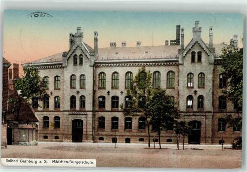 Bernburg Solbad Mädchen Bürgerschule WK II Stempel