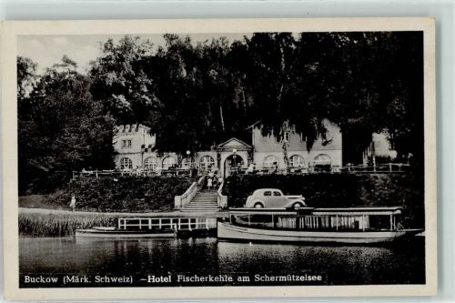 Buckow Hotel Fischerkehle am Schermützelsee Oldtimer Fahrgastschiff