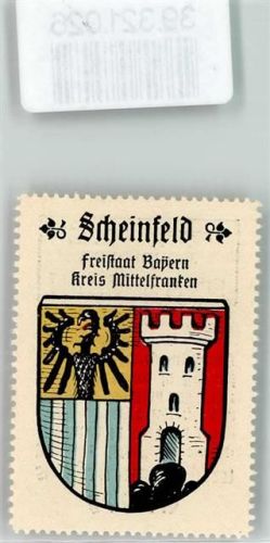 Scheinfeld Wappen Kaffee Hag Nr. 64 ca. 1920-1940 Zinnenturm Adler