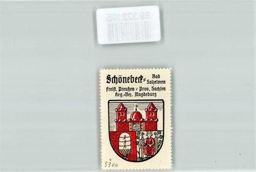 Schönebeck Vignette Wappen Freist. Preußen Prov. Sachsen Reg. Bez.Magdeburg