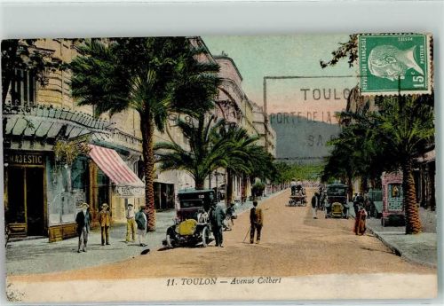 Toulon Avebue Colbert Auto Palme Gasthaus Majestic Litfaßsäule