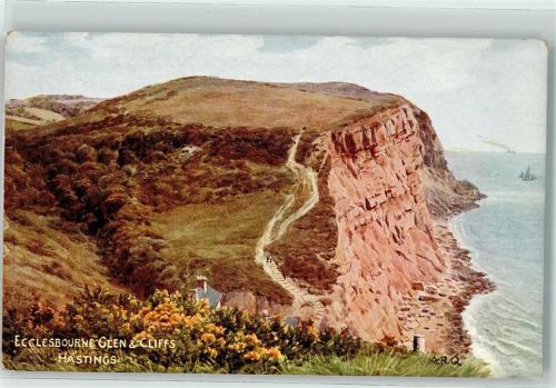 Hastings Ecclesbourne Glen a. Cliffs sign. A.R.Quinton