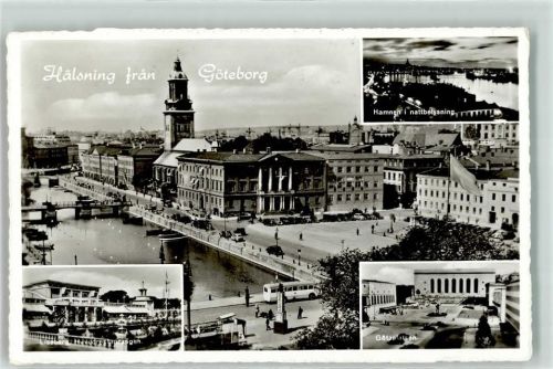 Göteborg Kirche Brücke Auto Omnibus Hafen Götaplatsen Liseberg