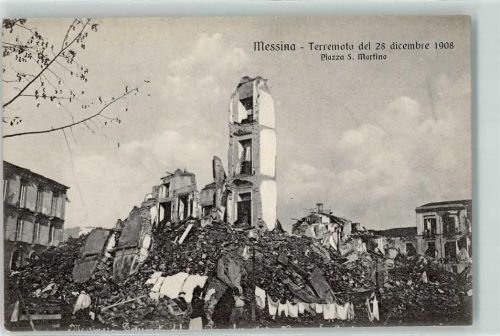 Messina 1908 Erdbeben vom 28. 12.1908 Plazza S. Martino