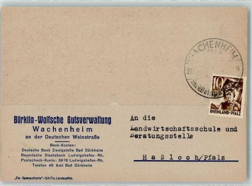Wachenheim Werbung Bürklin-Wolfsche Gutsverwaltung