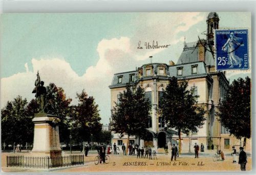 Asnieres Hotel de Ville Denkmal Fahrrad Kinder
