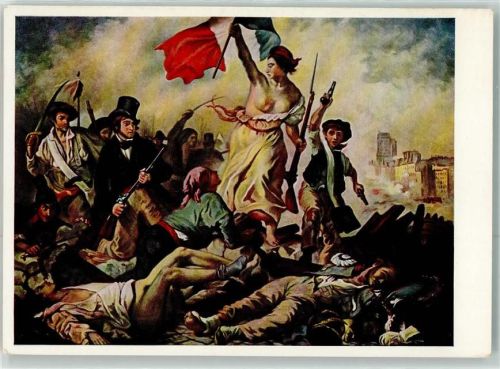 Paris Die Freiheit fürs Volk Revolution sign. Eugene Delacroix Louvre