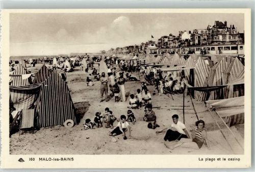 Malo les Bains La plage et le casino Strand Zelt Bademode