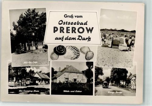 Ostseebad Prerow HO-Eiscafe Camping-Platz Strand Lange Straße Muscheln