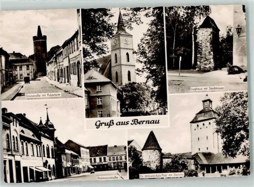 16321 O1280 Bernau b Berlin - St. Marienkirche Pulverturm Dr. Wilhelm Külz-Platz Steintor