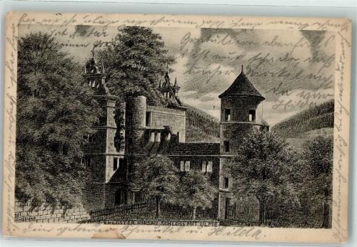 Hirsau Kloster Schloss mit Ulme sign. Luz,J.
