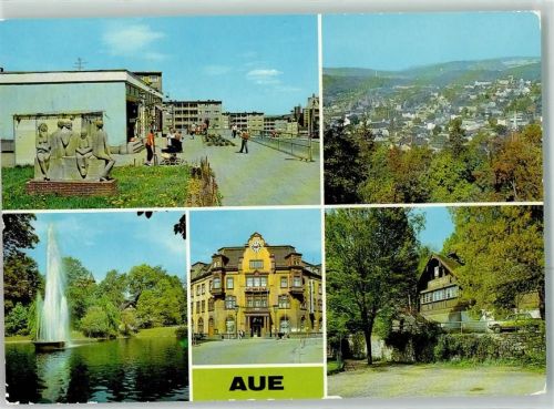 Aue Stadtteich Rathaus Gasthaus Hutzen-Haisel Denkmal
