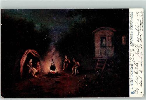 1904 sign.Armitage Alfred Zigeunerlager Tucks Oilette Nr.1539