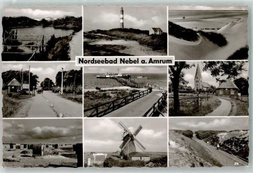 Nebel Leuchtturm Dampfer Windmühle