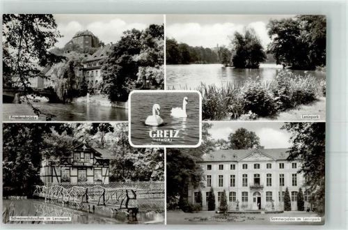 Greiz Friedensbrücke Schwanenhäuschen Leninpark Schwäne Sommerpalais