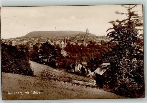 Annaberg-Buchholz 1927 mit St. Annenkirche und dem Pöhlberg