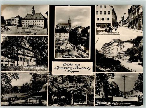 Annaberg-Buchholz Frohnauer Hamm Wunderlinde Ernst-Thalmann-Straße Kreistheater Wolkensteiner Straße St.Annenkirche