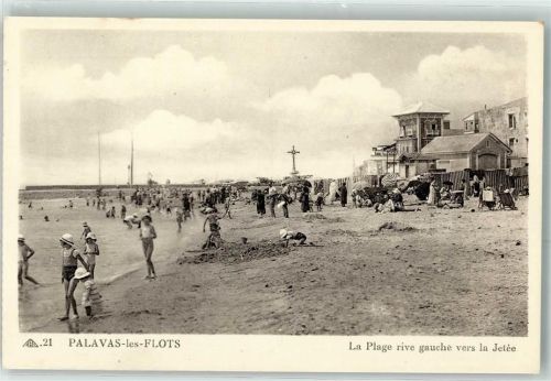 Palavas-les-Flots der Strand rive gauche Richtung Jetee