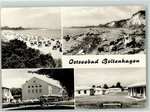 Boltenhagen 1968 FDGB-Erholungsheim Fritz Reuter Omnibus Bungalowsiedlung Steilküste Strand