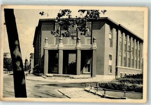 Charleroi 1953 Universität Bibliothek Foto AK Werbung Chocolat Martougir
