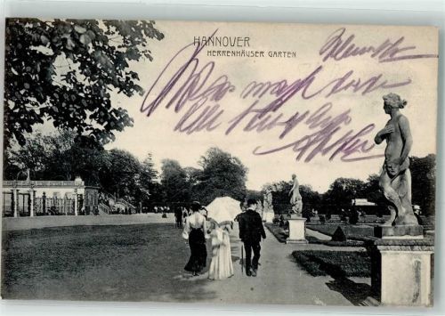 Herrenhausen 1906 Flanierende Gesellschaft in den Herrenhäuser Gärten