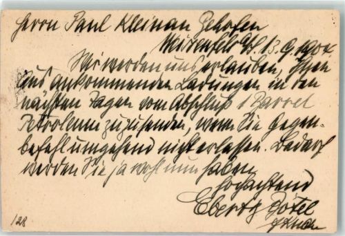 Weißenfels 1904 Ebert & Boetel Firmenschreiben