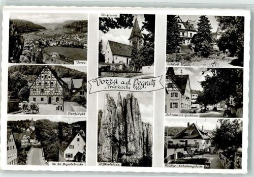 Vorra An der Pegnitzbrücke Schloss Gasthaus Schramm Müttererholungsheim VW Käfer