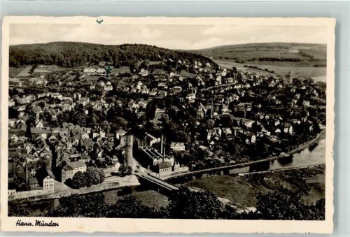 Hann Münden 1954 mit Hagelturm im Vordergrund