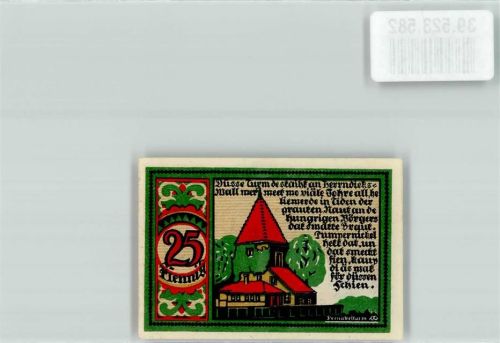 Osnabrück 1921 Gutschein über 25 Pfennig Stadthauptkasse Osnabrück Pernickelturm