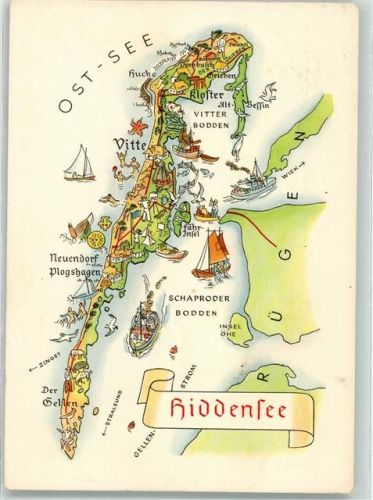 Insel Hiddensee Landkarte