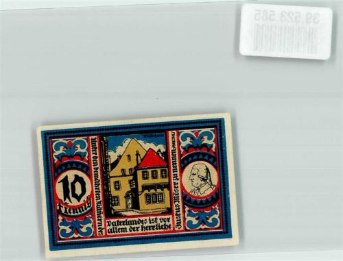49074 W4500 Osnabrück 1921 Notgeldschein Gutschein über 10 Pfennig Stadthauptkasse Osnabrück Möserhaus