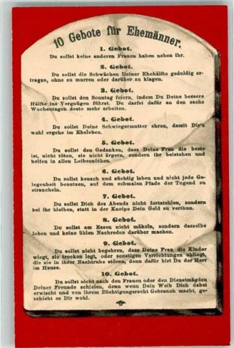 10 Gebote für Ehemänner