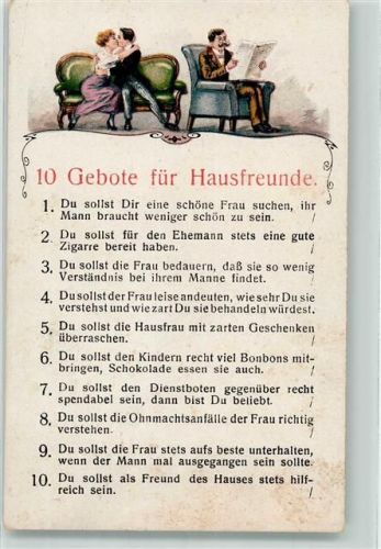 Humor 10 Gebote für Hausfreunde