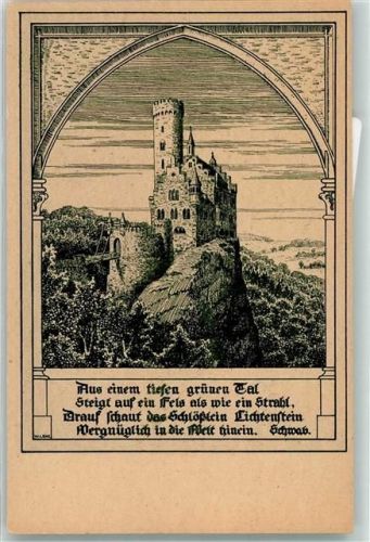 Lichtenstein Das Schloss Deutsche Burgen Nr. 190 Künstlerkarte