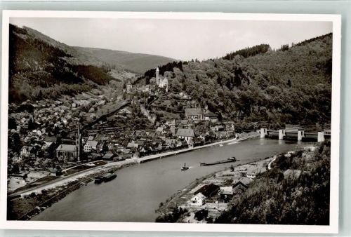 Hirschhorn Stauwehr Binnenschiff