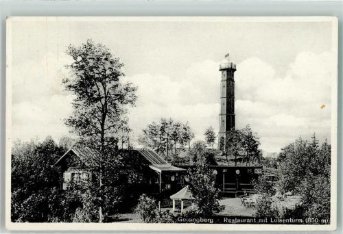 Altenberg 1934 Geisingberg Gasthaus mit Luisenturm Hüttenstempel