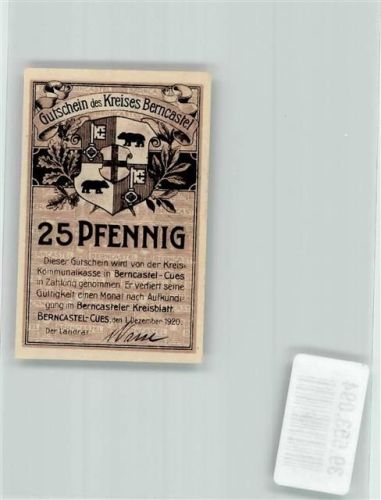 Bernkastel 1920 25 Pfennig Stumpfer Turm Hunsrück
