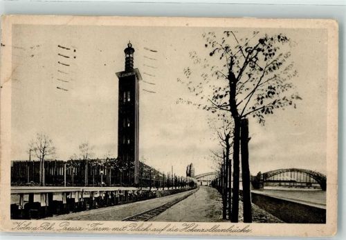 Köln Deutz 105 Pressa Turm mit Blick auf die Hohenzollerbrücke