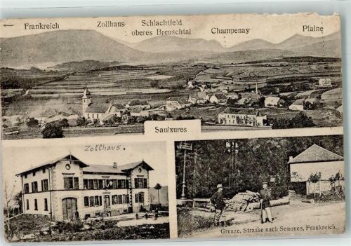 Saulxures 1915 Feldpost WK I 39.Res..Div. Grenze Zollhaus