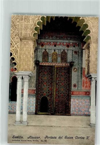 Sevilla Alcazar Portada del Salon Carlos V.