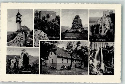 Diepoldsburg Burg Teck Wielandstein Ruine Rauber Salzmannstein Gasthaus Reussenstein Neidlinger Wasserfall