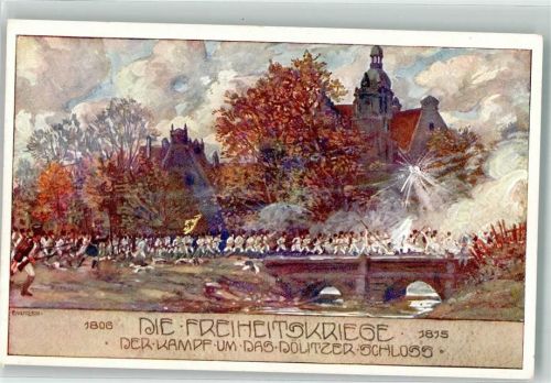 Dölitz sign. Kutzer Der Kampf um das Dölitzer Schloss Ostmark Verlag Bund deutscher Österreicher Karte Nr. 77